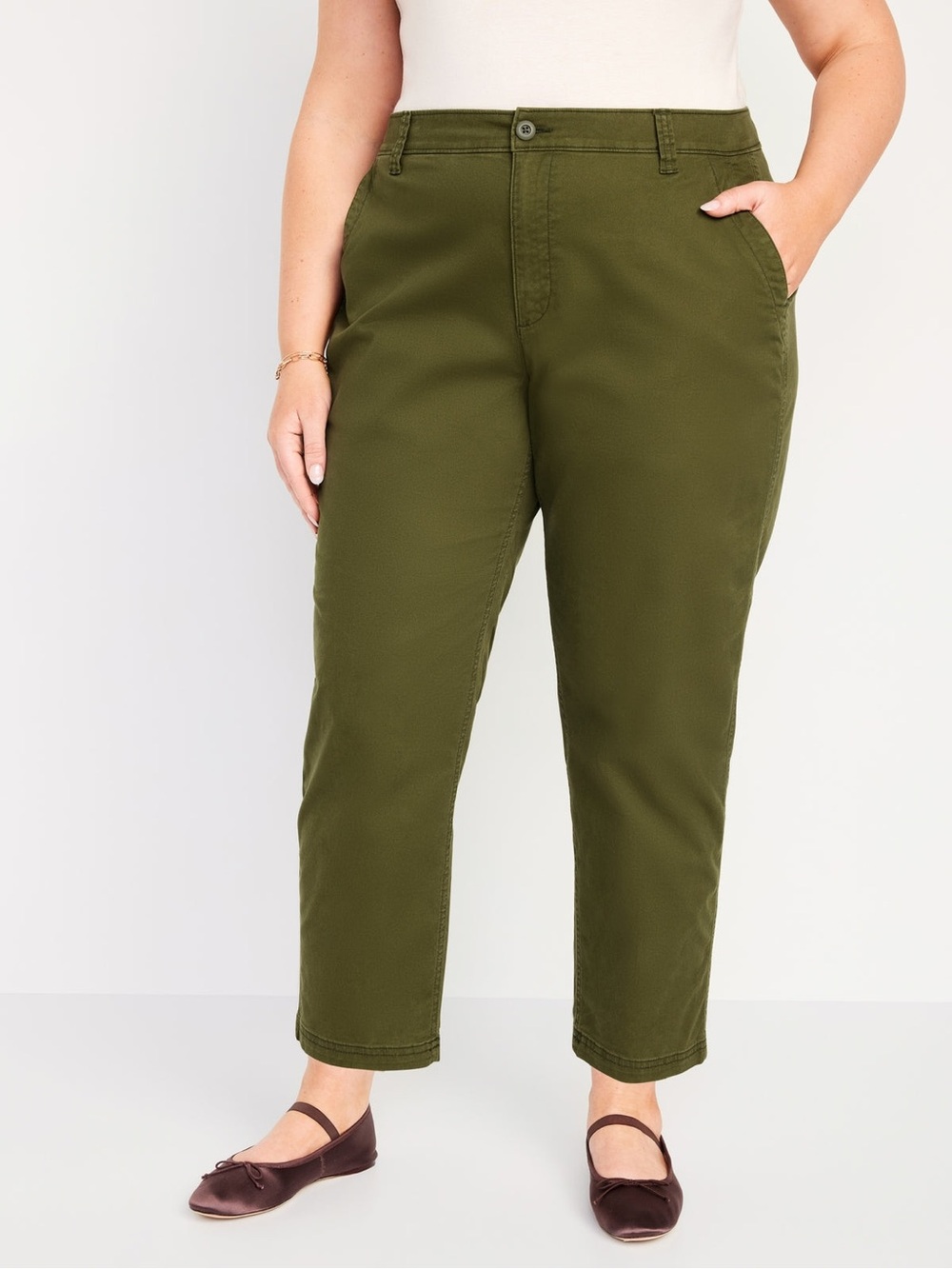 Old Navy NWT OG Chino High Rise Pants Olive Green Size XL